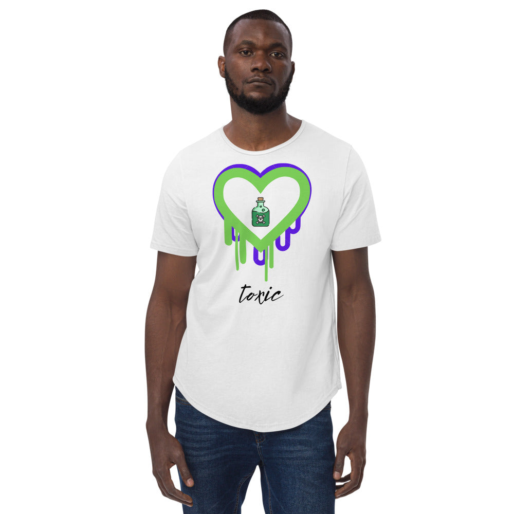 "Toxic" Heart - Men's Curved Hem T-Shirt