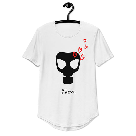 "Toxic" Gas Mask Men's Curved Hem T-Shirt